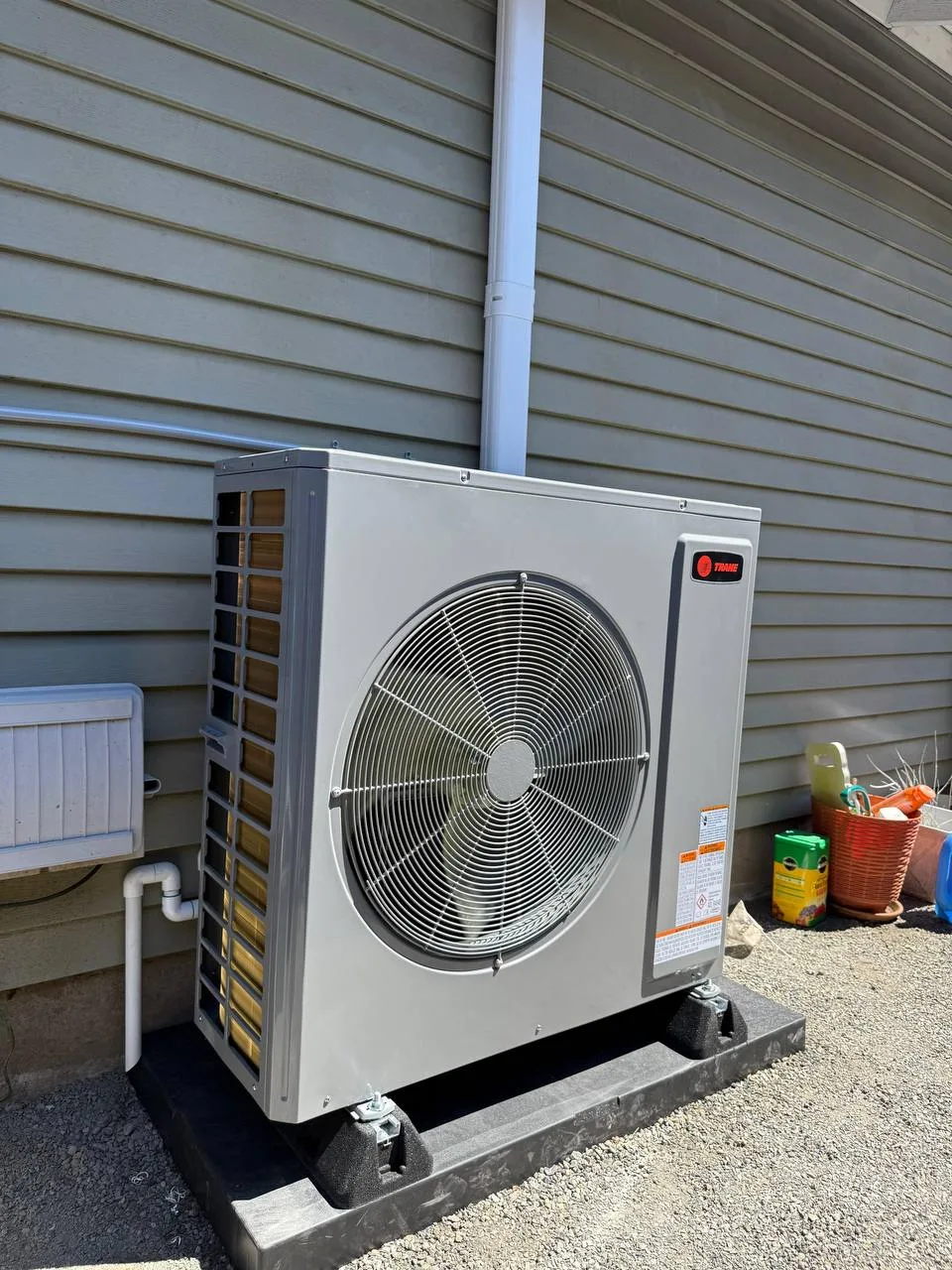 New Trane AC condenser installed at a home in Camas, Washington